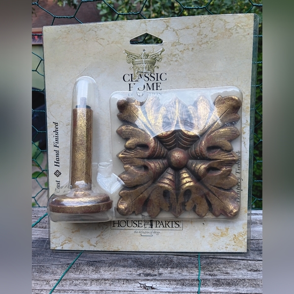 Pair Classic Home Collection square tie backs gold Neiman Marcus - Picture 2 of 4